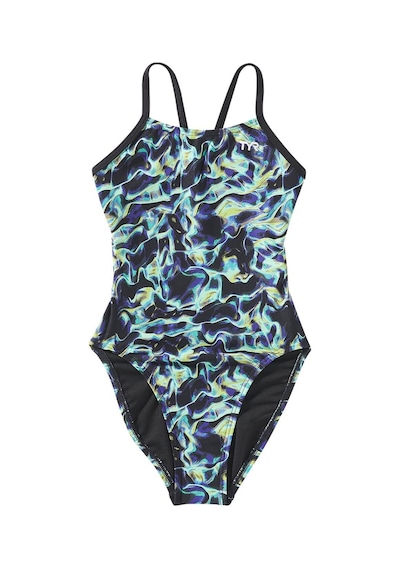 Tyr Durafast Elite Kız Çocuk Cutoutfit Yüzücü Mayo - Energia Mavi