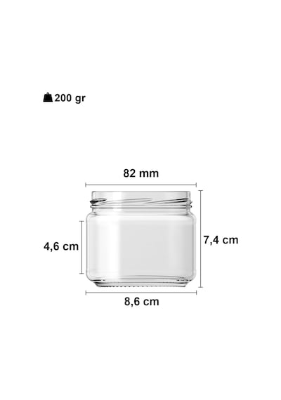 Afracam 10-1000 Ml Farklı Boyutlarda Kavanoz 10-1000 Arası Cc Konserve Metal Kapaklı Cam Kavanoz 6 Adet Şeffaf, 3 Diğer