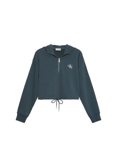 Calvin Klein Ls Monologo Terry Cr, Ceg Gri Kadın Ceket