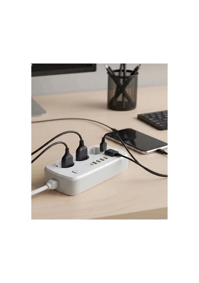 Akım Korumalı Priz 2 Mt Uzatma Kablo Pd -usb Giriş