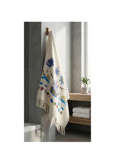 %100 Pamuk 4 Katlı Müslin Kumaş Plaj Havlusu / Peştemal / Banyo / Hamam Havlusu 90 X 190 Cm Bej - 867208352 Bej