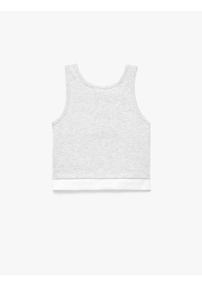 Koton Düğme Detaylı Ribanalı Bisiklet Yaka Slim Fit Atlet Gri 6skg30106ak