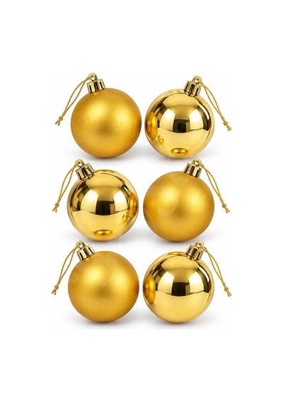 Yılbaşı Ağacı Süsü Gold Cici Top 5 Cm 6lı Diğer