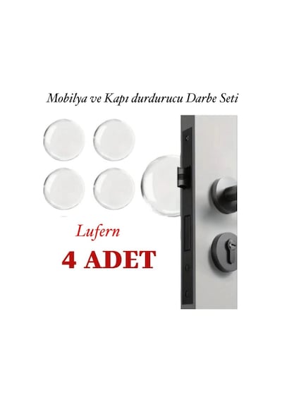 Çok Amaçlı Şeffaf Silikon Mobilya Ve Kapı Durdurucu Darbe Pedi 4'lü Set Darbe Emici Yapışkanlı Çok Renkli
