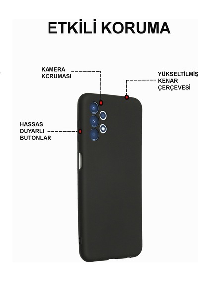 Abatech Samsung Uyumlu A13 Siyah Lansman Kılıf