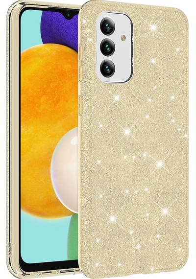 Galaxy A04s Kılıf Zore Shining Silikon Gold