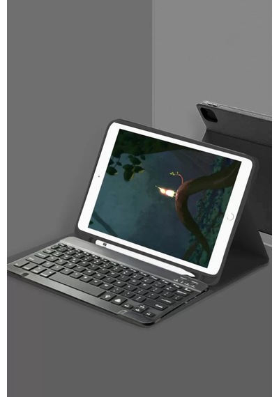 Newface Samsung Galaxy X200 Tab A8 10.5 Kılıf Kc01 Smart Klavyeli Tablet Kılıfı - Siyah