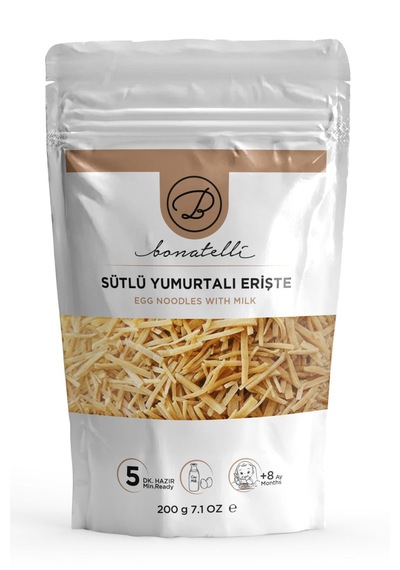 Sütlü Yumurtalı Erişte 200 G Bebek Makarna +8 Ay