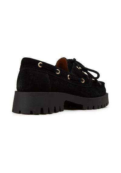 Deery Kadın Hakiki Süet Siyah Marin Loafer - 02036zsyhc01