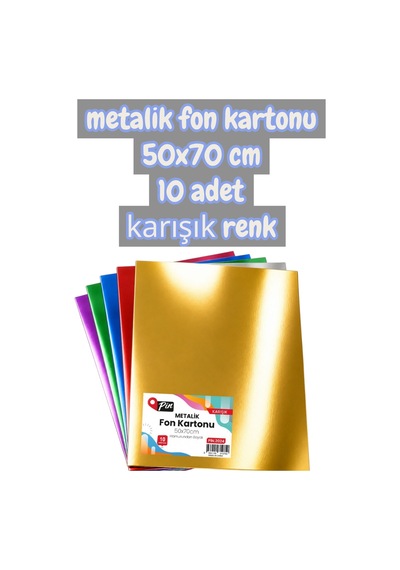 Karışık Renk Metalik Fon Kartonu 50x70 Cm 10 Adet 1