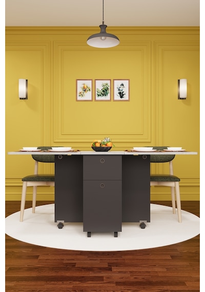 Asra Trend KM-04 %100 MDF 168x70 cm Katlanır Akıllı Mutfak Masası Tekerlekli Servis Masası Koyu Gri Retro Taş Asra Trend KM-04 %100 MDF 168x70 cm Katlanır Akıllı Mutfak Masası Tekerlekli Servis Masası Koyu Gri Retro Taş