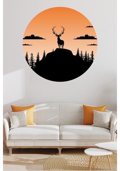 Manzara Duvar Sticker Gün Batımı 80x80 Cm