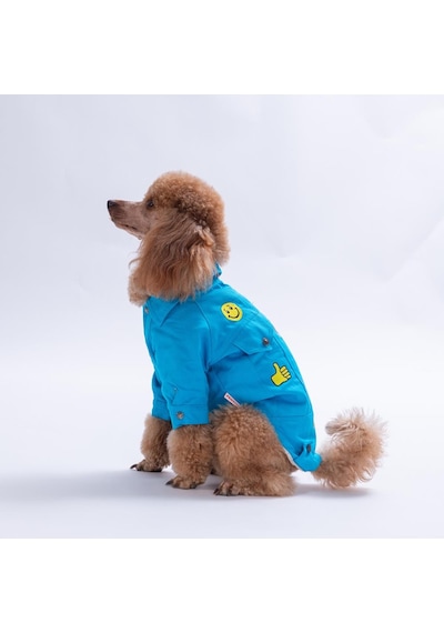 Turkuaz Cancun - Cancún Ceket Gabardin Çıtçıtlı Kedi Köpek Ceketi Kedi Köpek Kıyafeti Kedi Köpek Elbisesi