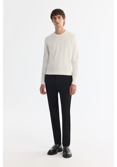 Avva Erkek Siyah Yandan Cepli Dokulu Bi-stretch Slim Fit Pantolon A42y3211
