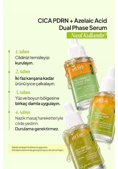 Phlab Akneye Eğilimli Ciltler İçin Cica + Azelaıc Acıd Çift Fazlı Dengeleyici Serum