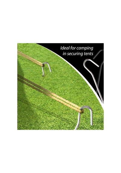 10mm 20 Cm Boy 10 Adet Paslanmaz Kaymaz Kancalı Çadır Branda Kazık Demiri 10 Mm X 20 Cm
