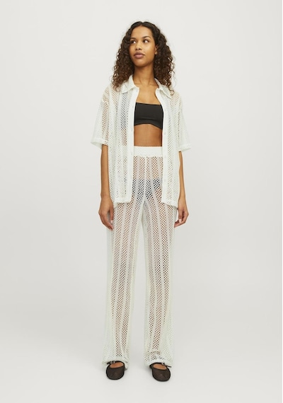 Jack & Jones Kadin Loose Fit Krose Pantolon - Ellie 12255375 Vanilla Ice Beyaz