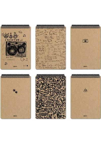 Papirüs Defter Kraft Sipiralli Sert Kapak 14 19 80 Yaprak Düz Adet Fiyatıdır