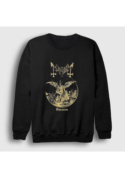 Presmono Unisex Daemon Mayhem Sweatshirt Siyah