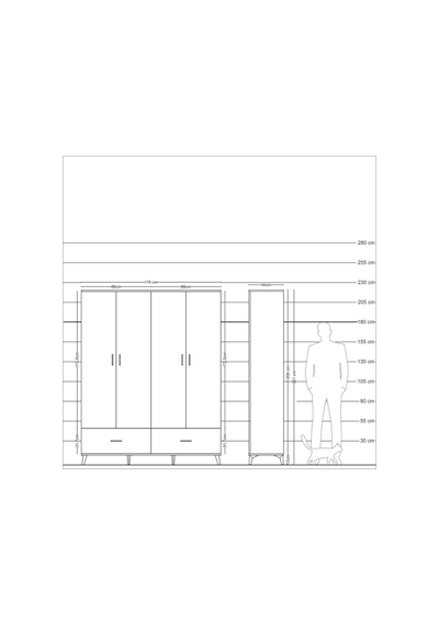 Hyperion Gardrop 6 Raflı 2 Çekmeceli 2 Askılı 176x44x221 Antrasit-antrasit Antrasit Hyperion Gardrop 6 Raflı 2 Çekmeceli 2 Askılı 176x44x221 Antrasit-antrasit Antrasit