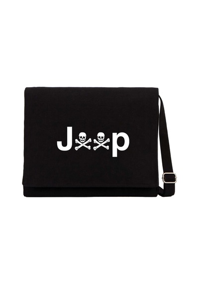 Jeep Skull Siyah Kanvas Postacı Çantası