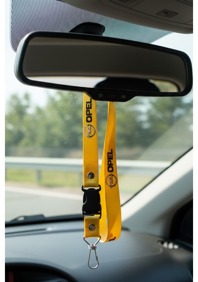 Opel Logolu Sarı Anahtarlıklı Oto Ayna Askısı İkili Set Sarı-2