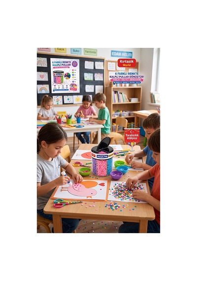 Kalpli Pul Standlı 6 Renk 60gr 1 Paket Bubu Parlak Pul Okul Sınıf Etkinlik Resim Dekarasyon Hobi Süsleme Sanat