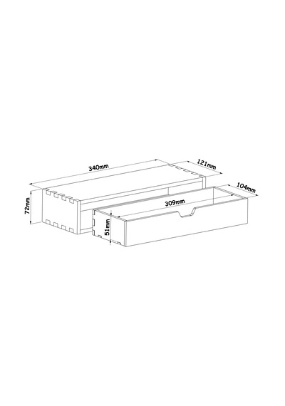 Desna Tek Katlı Tek Çekmeceli Dolap - Kiraz 34 Cm Uzunluk X 12.1 Cm Derinlik X 7.2 Cm Woodsaka Doğal Ahşap