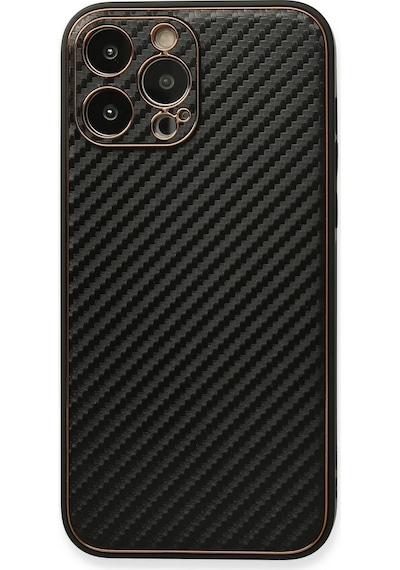 Newface - 391 - İphone 13 Pro Kılıf Coco Karbon Silikon - Kmrsfres - - Siyah