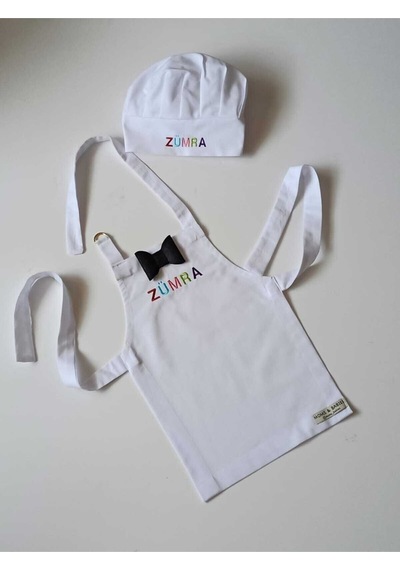 Moms And Babies Çocuk Mutfak Ve Etkinlik Önlüğü Beyaz Isimli Kişiye Özel Beyaz
