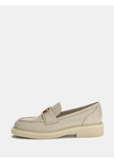 Guess Shuttle Hakiki Deri Kadın Makosen Ayakkabı Flpshulea14 Krem
