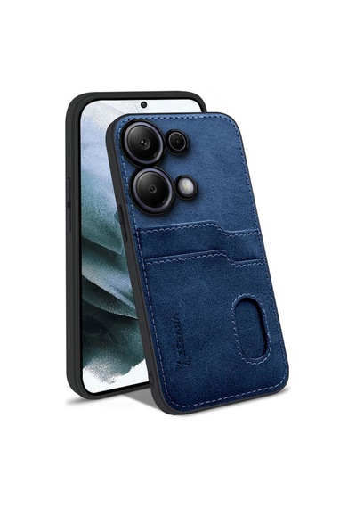 Xiaomi Redmi Note 13 Pro 5g  Kılıf Zebana Kartlıklı Lüx Deri Kılıf Lacivert