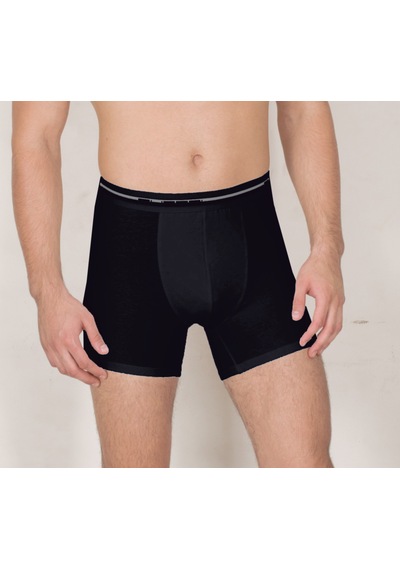 Erkek Clasıc Boxer % 100 Cotton Klasik Boxer 2'li Paket M03 Siyah