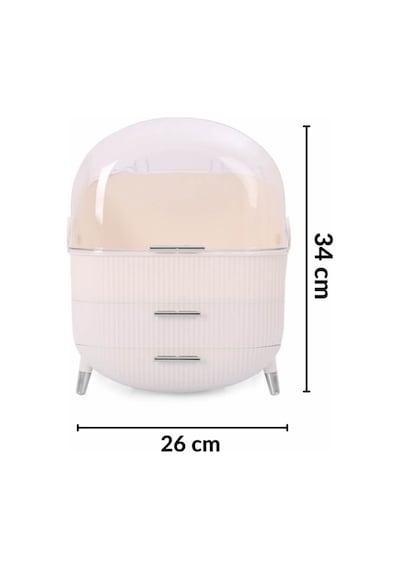 Piev House By House 2 Si 1 Arada Makyaj Ve Takı Küpe Kolye Bujiteri Düzenleyici Organizer Set Krem