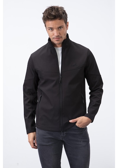 Tommylife Tommy Life Siyah Fermuarlı Dik Yaka Su Ve Rüzgar Geçirmez Softshell Erkek Mont - 88050 Siyah