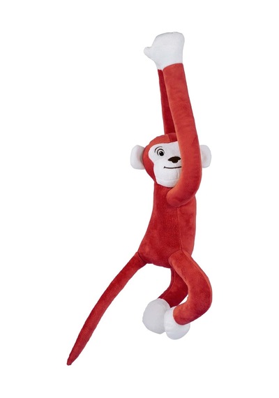Boumini Toys Boyuna Sarılan Pelüş Maymun Kırmızı Elleri Çıtçıtlı 55 CM - Kırmızı