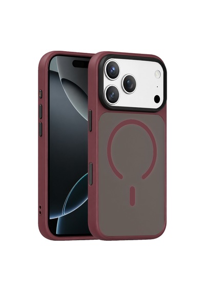Joko - 990 - Apple iPhone Uyumlu 18 Pro Megane Magsafe Kapak - Csmo-tex - - Bordo