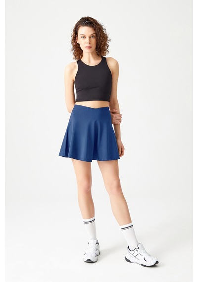 Los Ojos Lacivert 2 Katmanlı Pileli Tenis Eteği - Spor Etek Tennis Skirt2 Lacivert