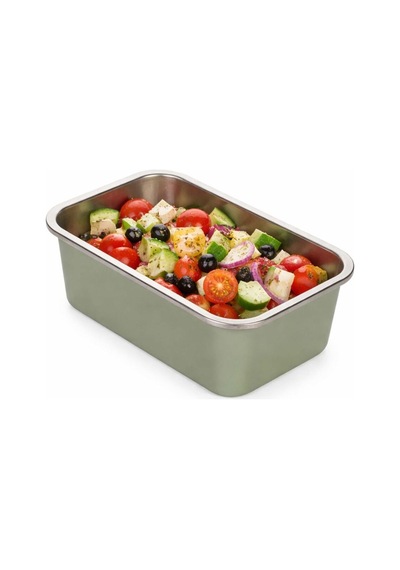 Paslanmaz Çelik Vakumlu Saklama Kabı,fırın Ve Kek Kabı 1300 Ml - Tarih Ayarlı Yeşil - 893820016 Yeşil