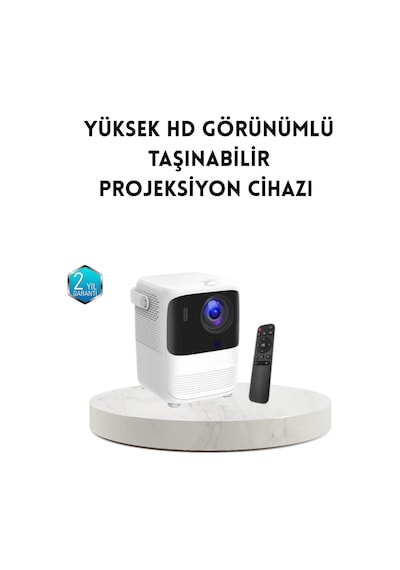 Taşınabilir Akıllı 1080p Projektör 64gb Hafıza, 2gb Ram, Full Hd Görüntü, Kumandalı
