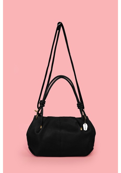 Westbag Kadın Büzgülü Dokulu Çanta Ve Mıknatıslı Cüzdan Seti Hediyelik Anneler Günü İkili Set Siyah