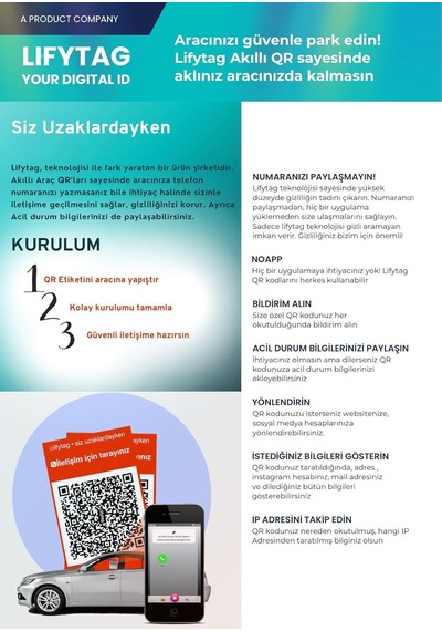 Lıfytag Akıllı Qr Numaratör - Araç Oto Parkmatik