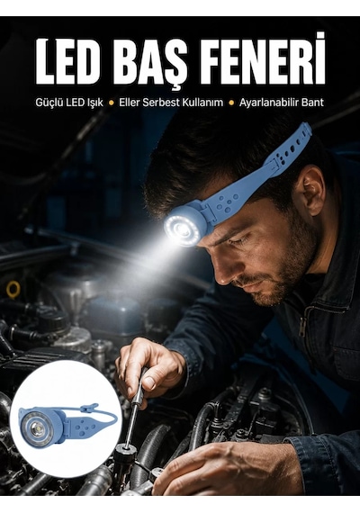 Suya Dayanıklı Led Kafa Lambası Outdoor Kullanım Yeni Nesil Belirtilmemiş