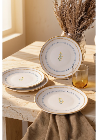 Keramika Sun Flowers Pasta Tabağı 20 Cm 4 Adet 23973 Çok Renkli