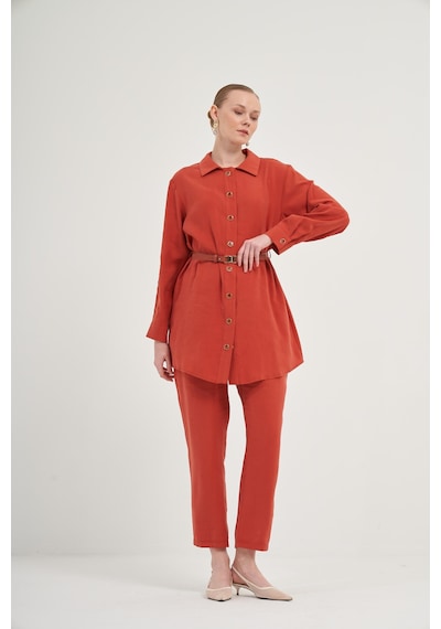 FTZ Women Ftz Pantolonlu Takım Kiremit 31035 Kiremit