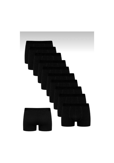 Nacar Store Erkek 10 Lu Pamuklu Likralı Esnek Kumaş Siyah Boxer