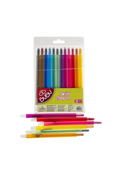 Bu-bu Twist Crayon 12 Renk Mum Boya Bubu00044