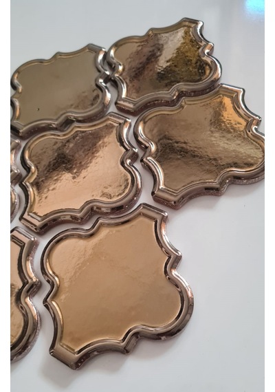 Armada Çini 12x12 Ottoman Rölyefli Arabesk Bronz Çini
