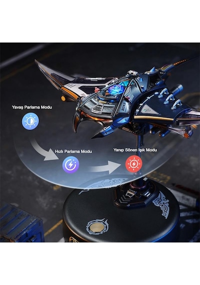 Rokr Mı06 Manta Ray Dıy Mechanical 3d Puzzle Maket Model Seti 3d Model Kit Detaylı Dekoratif Hobi Seti Hareketli Ve Işıklı
