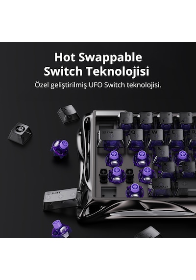 Gravastar V60 Pro Manyetik Kablolu Gaming Klavye, Xpro Kablosuz Optik Mouse Ve Mousepad Oyuncu Seti,